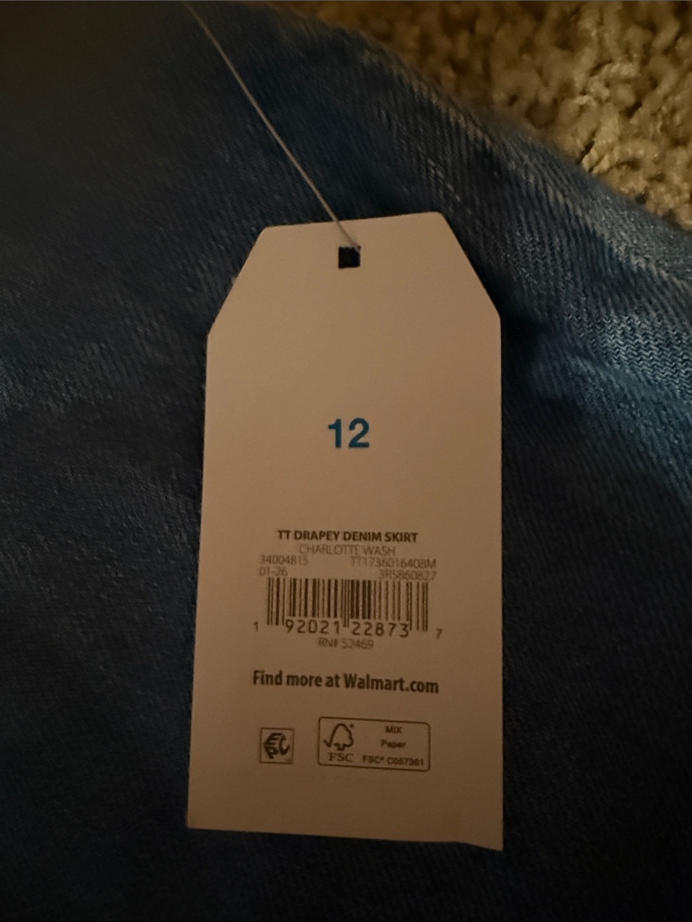 Time and Tru Denim A-Line Skirt in Blue - Picture 3 of 4